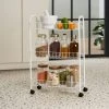 Dunelm White 3 Tier Wire Trolley 2 Dunelm White 3 Tier Wire Trolley -Dunelm Sales Store 30795868