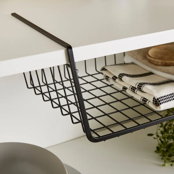 Dunelm Matte Black Under-Shelf Storage Basket 4 Dunelm Matte Black Under-Shelf Storage Basket - Image 2