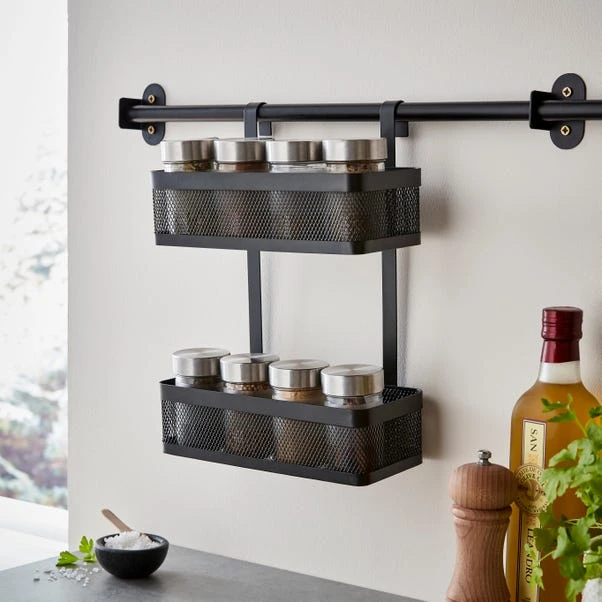 Dunelm Matte Black Hanging Spice Rack 3 Dunelm Matte Black Hanging Spice Rack