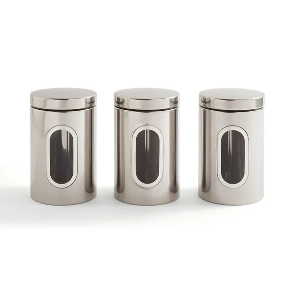Dunelm Set Of 3 Metal Storage Canisters 4 Dunelm Set Of 3 Metal Storage Canisters - Image 2