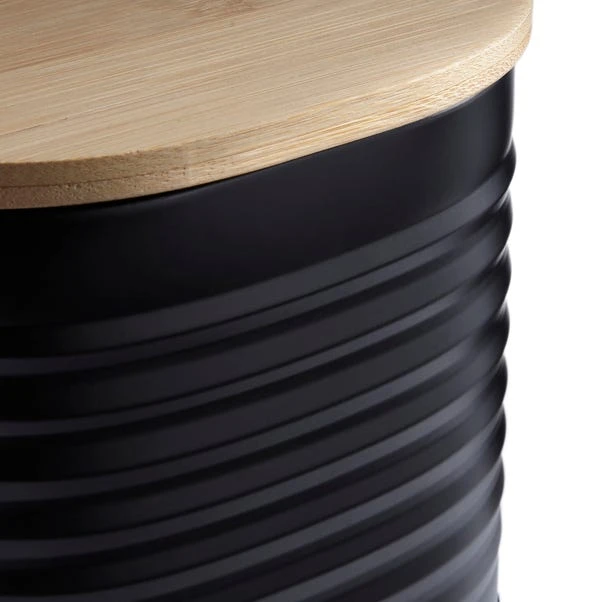 Dunelm Metal Sugar Canister With Badge Black 3 Dunelm Metal Sugar Canister With Badge Black - Image 2