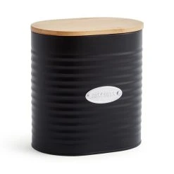 Dunelm Metal Biscuit Canister With Badge Black -Dunelm Sales Store 30796308 alt02