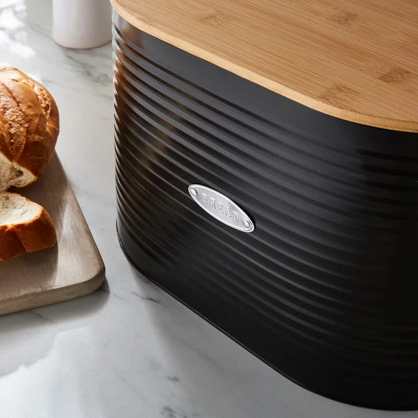 Dunelm Metal Bread Bin With Badge Black 4 Dunelm Metal Bread Bin With Badge Black - Image 2