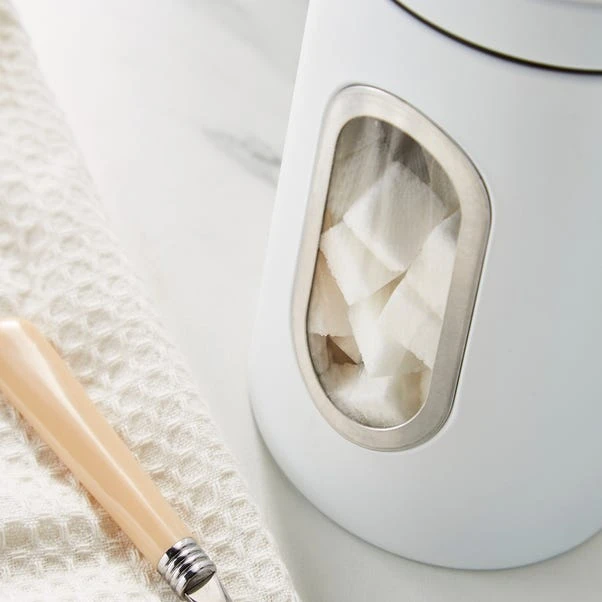 Dunelm Set Of 3 Matt Metal Storage Canisters White 4 Dunelm Set Of 3 Matt Metal Storage Canisters White - Image 2