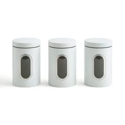 Dunelm Set Of 3 Matt Metal Storage Canisters White 7 Dunelm Set Of 3 Matt Metal Storage Canisters White -Dunelm Sales Store 30796316 alt02