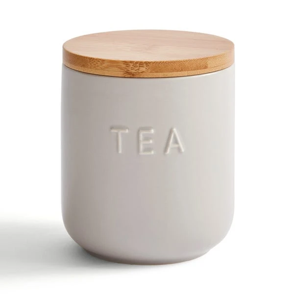 Dunelm Ceramic Tea Canister Grey 5 Dunelm Ceramic Tea Canister Grey - Image 3