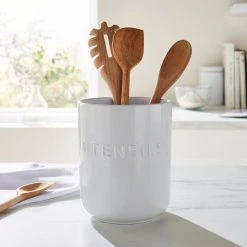 Dunelm Ceramic Utensil Holder White