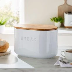 Dunelm Ceramic Bread Bin White