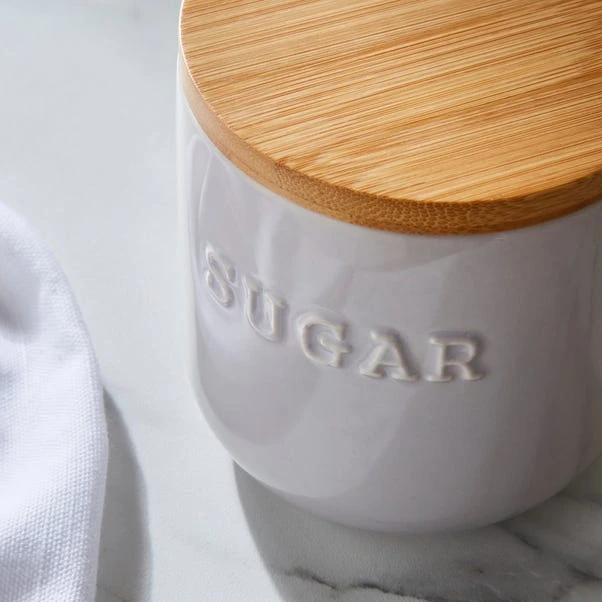Dunelm Ceramic Sugar Canister Grey 4 Dunelm Ceramic Sugar Canister Grey - Image 2