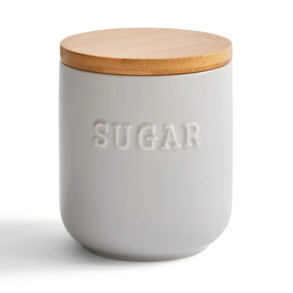 Dunelm Ceramic Sugar Canister Grey 5 Dunelm Ceramic Sugar Canister Grey - Image 3