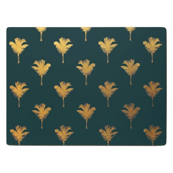 Dunelm Set Of 4 Luxe Palm Metallic Corkback Placemats 3 Dunelm Set Of 4 Luxe Palm Metallic Corkback Placemats