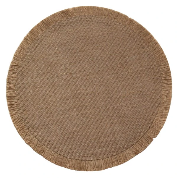 Dunelm Set Of 2 Round Hessian Tassel Edge Placemats 4 Dunelm Set Of 2 Round Hessian Tassel Edge Placemats - Image 2
