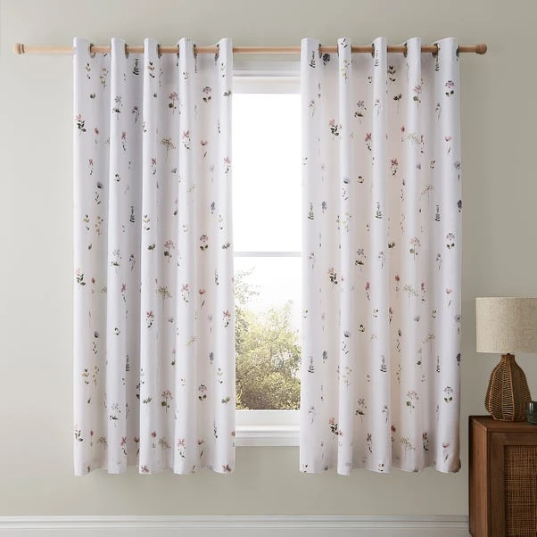 Dunelm Pressed Floral Blackout Eyelet Curtains 4 Dunelm Pressed Floral Blackout Eyelet Curtains - Image 2
