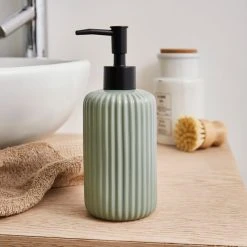 Dunelm Ceramic Ribbed Lotion Dispenser