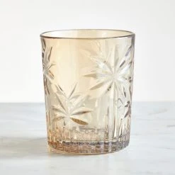 Dunelm Luxe Palm Amber Tumbler Glass