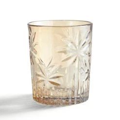 Dunelm Luxe Palm Amber Tumbler Glass 7 Dunelm Luxe Palm Amber Tumbler Glass -Dunelm Sales Store 30797552 alt02