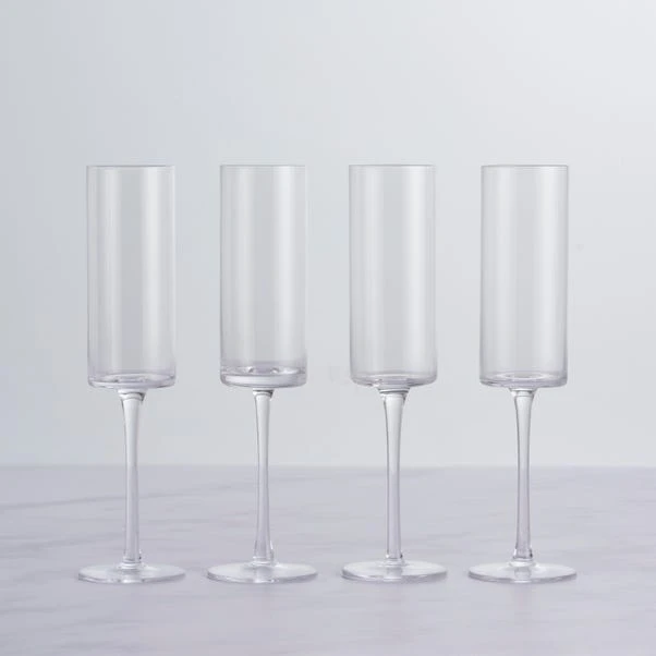 Dunelm Set Of 4 Montreal Flute Glasses 3 Dunelm Set Of 4 Montreal Flute Glasses