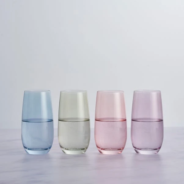 Dunelm Set Of 4 Pastel Highball Tumblers 7 Dunelm Set Of 4 Pastel Highball Tumblers - Image 5