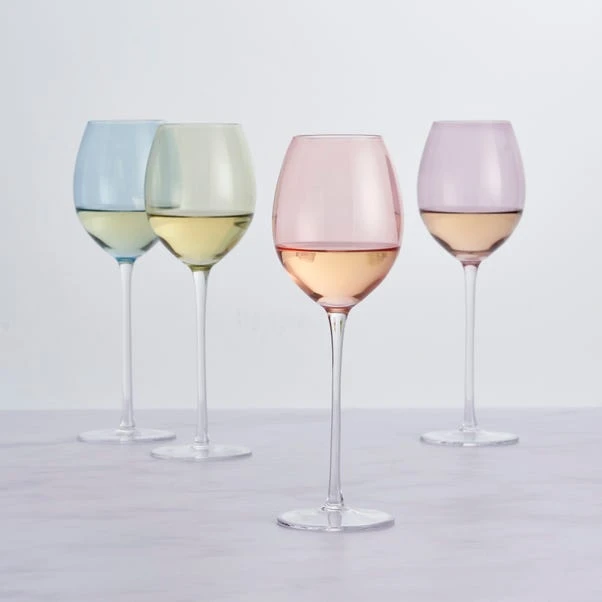 Dunelm Set Of 4 Pastel Wine Glasses 4 Dunelm Set Of 4 Pastel Wine Glasses - Image 2