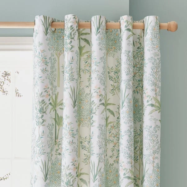 Dunelm Botanical Trees Sage Eyelet Curtains 3 Dunelm Botanical Trees Sage Eyelet Curtains