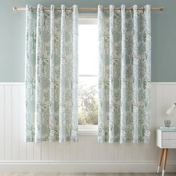 Dunelm Botanical Trees Sage Eyelet Curtains 4 Dunelm Botanical Trees Sage Eyelet Curtains - Image 2