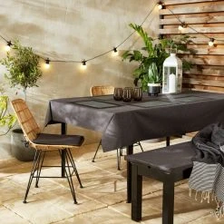 Dunelm Black Textured Water Resistant Table Cloth 140cm X 178cm 5 Dunelm Black Textured Water Resistant Table Cloth 140cm X 178cm -Dunelm Sales Store 30798414 alt01