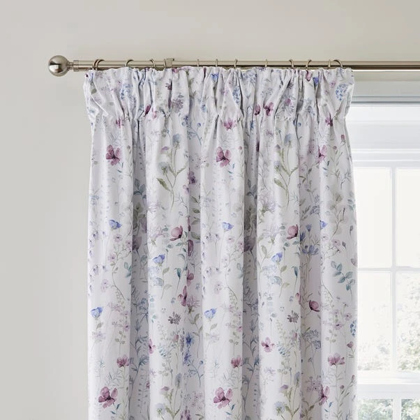 Dorma Wildlflower Mauve Blackout Pencil Pleat Curtains 3 Dorma Wildlflower Mauve Blackout Pencil Pleat Curtains