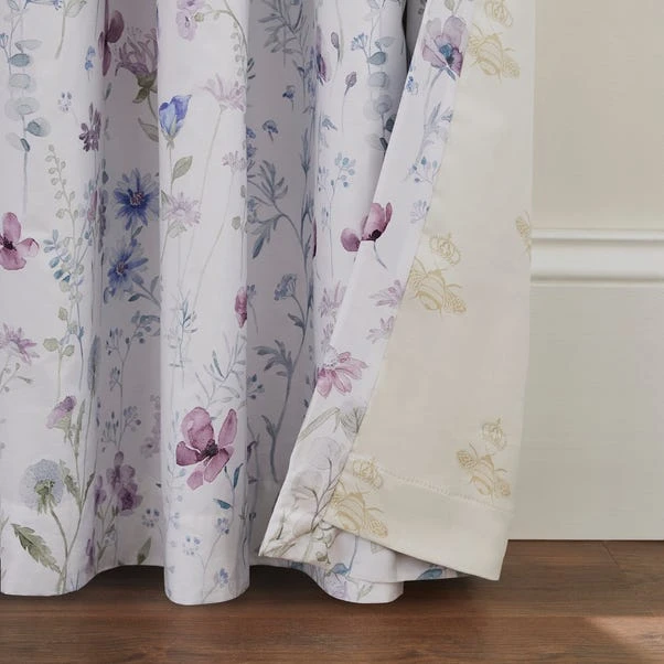Dorma Wildlflower Mauve Blackout Pencil Pleat Curtains 5 Dorma Wildlflower Mauve Blackout Pencil Pleat Curtains - Image 3