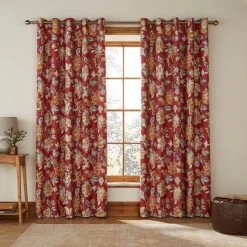 Dorma Samira Saffron Red Blackout Eyelet Curtains -Dunelm Sales Store 30799118 alt01