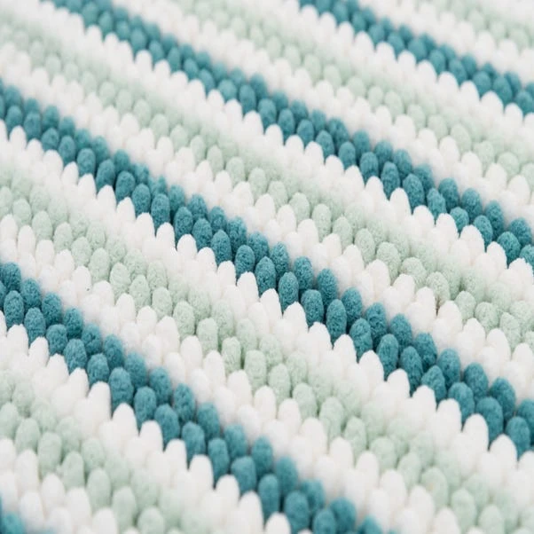 Dunelm Kingfisher And Mint Stripe Bath Mat 7 Dunelm Kingfisher And Mint Stripe Bath Mat - Image 5