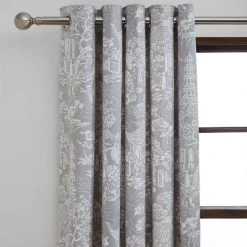 Dunelm Pagoda Grey Eyelet Curtains