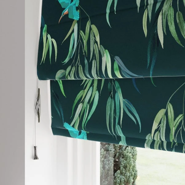 Natural History Museum Kingfisher Peacock Roman Blind 4 Natural History Museum Kingfisher Peacock Roman Blind - Image 2