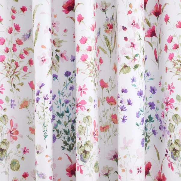 Dunelm Watercoloured Floral Pink Eyelet Curtains 5 Dunelm Watercoloured Floral Pink Eyelet Curtains - Image 3