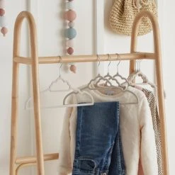 Dunelm Flocked Kids Cloud Shaped Hangers Set Of 25