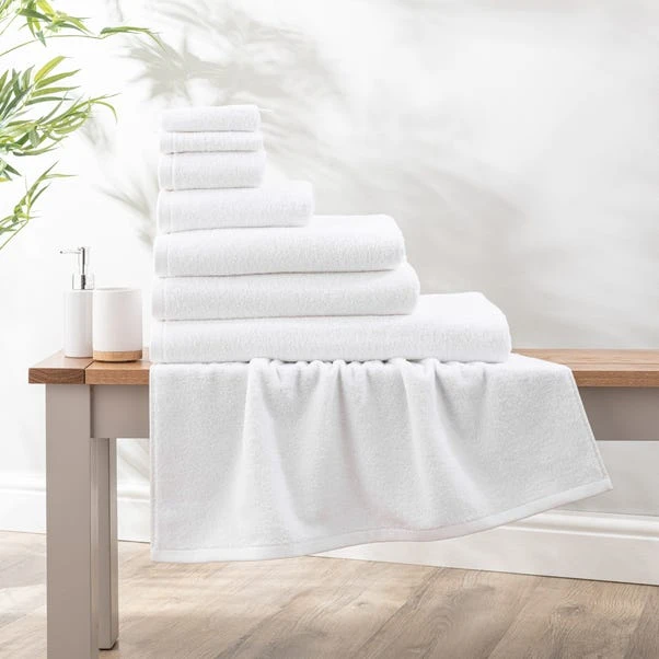 Dunelm Super Soft Pure Cotton Towel White 3 Dunelm Super Soft Pure Cotton Towel White