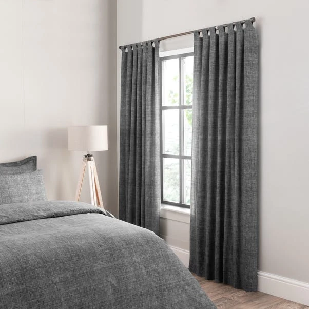Dunelm Grayson Charcoal Tab Top Curtains 3 Dunelm Grayson Charcoal Tab Top Curtains