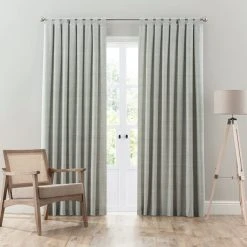 Dunelm Grayson Sage Tab Top Curtains
