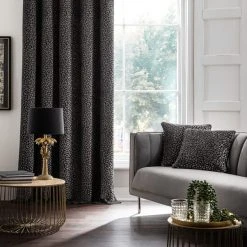 Dunelm Animal Cut Velvet Charcoal Eyelet Curtains 11 Dunelm Animal Cut Velvet Charcoal Eyelet Curtains -Dunelm Sales Store 30808482 alt03