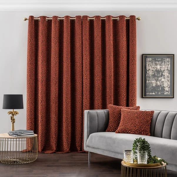 Dunelm Animal Cut Velvet Copper Eyelet Curtains 7 Dunelm Animal Cut Velvet Copper Eyelet Curtains - Image 5