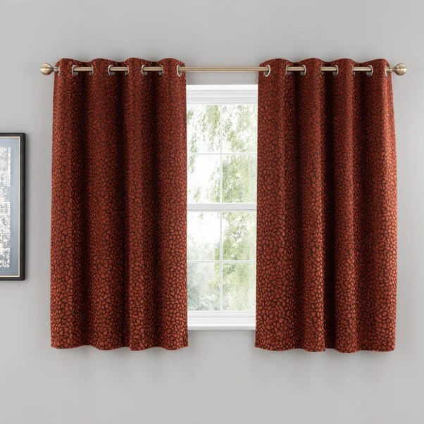 Dunelm Animal Cut Velvet Copper Eyelet Curtains 8 Dunelm Animal Cut Velvet Copper Eyelet Curtains - Image 6