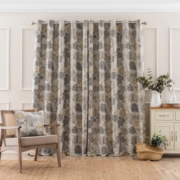 Dunelm Chianti Jacobean Ochre Eyelet Curtains 7 Dunelm Chianti Jacobean Ochre Eyelet Curtains - Image 5