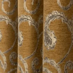 Dunelm Chenille Scroll Ochre Eyelet Curtains 10 Dunelm Chenille Scroll Ochre Eyelet Curtains -Dunelm Sales Store 30808532 alt02