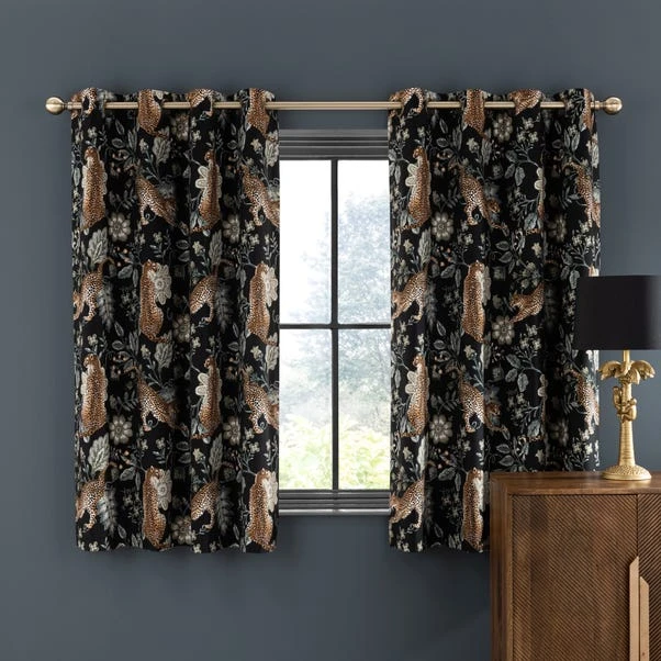 Dunelm Paradise Cheetah Green Eyelet Curtains 7 Dunelm Paradise Cheetah Green Eyelet Curtains - Image 5