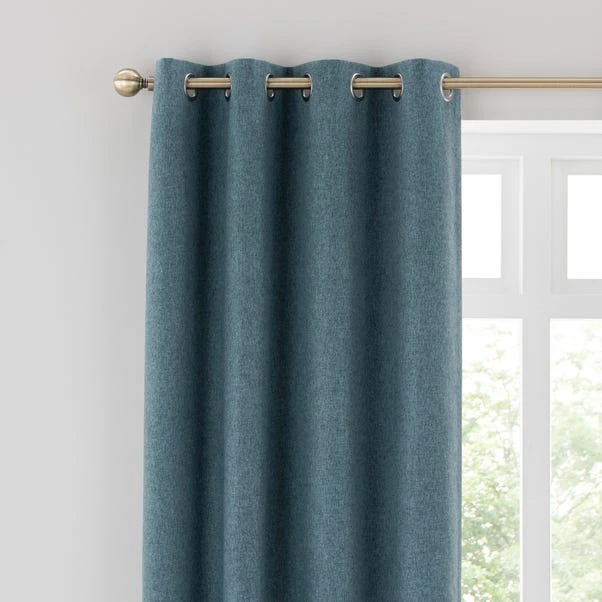 Dunelm Luna Brushed Pacific Blue Blackout Eyelet Curtains 3 Dunelm Luna Brushed Pacific Blue Blackout Eyelet Curtains
