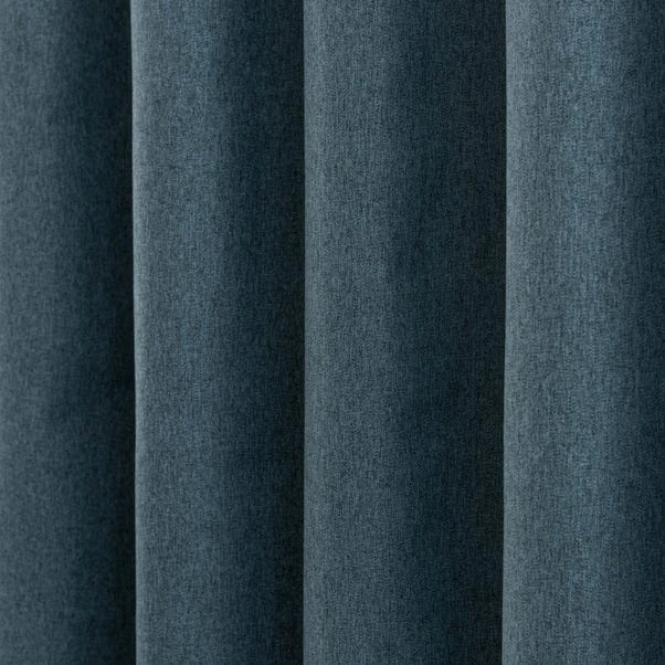 Dunelm Luna Brushed Pacific Blue Blackout Eyelet Curtains 5 Dunelm Luna Brushed Pacific Blue Blackout Eyelet Curtains - Image 3