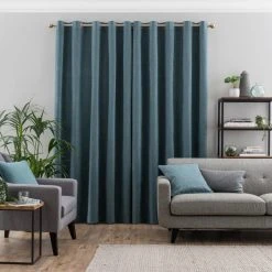 Dunelm Luna Brushed Pacific Blue Blackout Eyelet Curtains 11 Dunelm Luna Brushed Pacific Blue Blackout Eyelet Curtains -Dunelm Sales Store 30808572 alt04