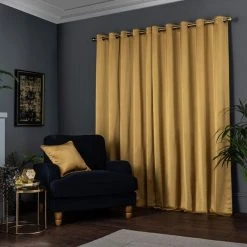Dunelm Satin Old Gold Eyelet Curtains 12 Dunelm Satin Old Gold Eyelet Curtains -Dunelm Sales Store 30808611 alt04