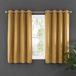 Dunelm Satin Old Gold Eyelet Curtains 13 Dunelm Satin Old Gold Eyelet Curtains -Dunelm Sales Store 30808611 alt05