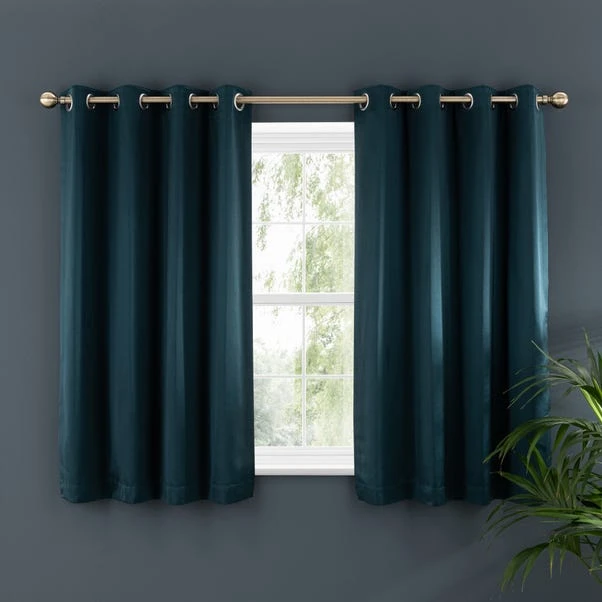 Dunelm Satin Peacock Eyelet Curtains 8 Dunelm Satin Peacock Eyelet Curtains - Image 6