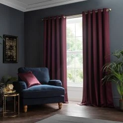 Dunelm Satin Merlot Eyelet Curtains 9 Dunelm Satin Merlot Eyelet Curtains -Dunelm Sales Store 30808740 alt01